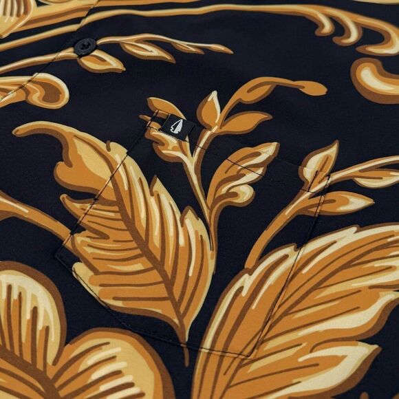 NEW Tachuntfish Men's The Mojito Baroque Floral Button Down Shirt Black/Gold XXL - Picture 4 of 8